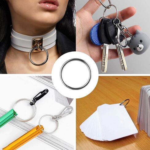 120 PCS 1.5 inch Silver Metal O Rings Set, Heavy Duty Belt Steel Round O Rings, Multi-Purpose Hardware Webbing Metal Buckle for Bags Belts Dog Leashes Hanging Basket, DIY Napkin Rings (38mm) in Kuwait