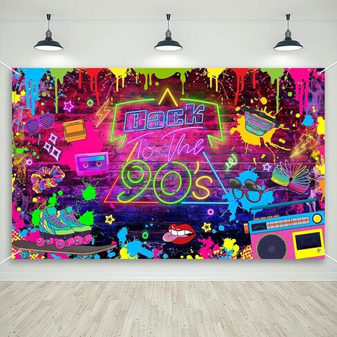 Mocsicka 90s موضوع الحزب راية خلفية الهيب هوب الكتابة على الجدران العودة إلى 90's راية الخلفية 1990s حزب الزينة الرجعية موسيقى الروك الشرير موسيقى الرقص ديسكو خلفية لحفلة 90، 72.8 × 43.3 بوصة in Saudi Arabia