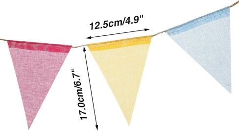 Boao 48 Pieces Colorful Pennant Flags Banner Imitated Burlap Bunting Banner Pastel Decor Fabric Triangle Flag for Party Decoration (4.9 x 6.7 Inch) in Saudi Arabia