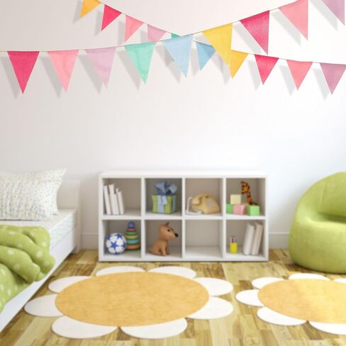 Boao 48 Pieces Colorful Pennant Flags Banner Imitated Burlap Bunting Banner Pastel Decor Fabric Triangle Flag for Party Decoration (4.9 x 6.7 Inch) in Saudi Arabia