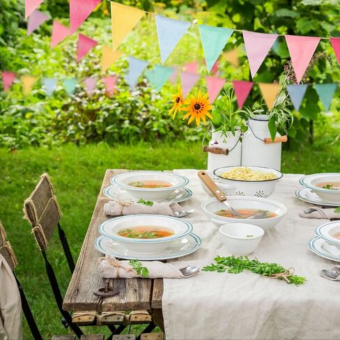 Boao 48 Pieces Colorful Pennant Flags Banner Imitated Burlap Bunting Banner Pastel Decor Fabric Triangle Flag for Party Decoration (4.9 x 6.7 Inch) in Saudi Arabia