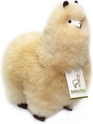 Real Alpaca Natural Fur Toy – Soft and Cuddly Handcrafted Alpaca Fur Toys, Sourced Fur from Peru, (9 inches, Beige) in Saudi Arabia