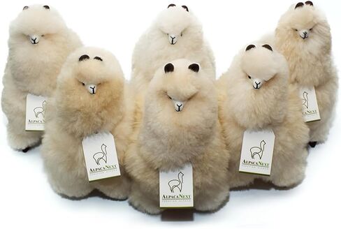 Real Alpaca Natural Fur Toy – Soft and Cuddly Handcrafted Alpaca Fur Toys, Sourced Fur from Peru, (9 inches, Beige) in Saudi Arabia