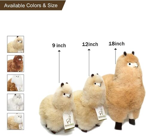 Real Alpaca Natural Fur Toy – Soft and Cuddly Handcrafted Alpaca Fur Toys, Sourced Fur from Peru, (9 inches, Beige) in Saudi Arabia