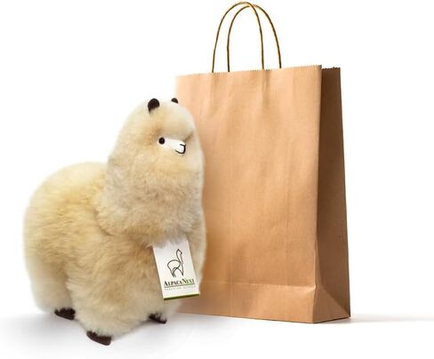 Real Alpaca Natural Fur Toy – Soft and Cuddly Handcrafted Alpaca Fur Toys, Sourced Fur from Peru, (9 inches, Beige) in Saudi Arabia