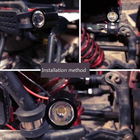 RC Car Headlight, 3W Spotlights Searchlights Replacement Part for RC Car Model (Black) in Saudi Arabia