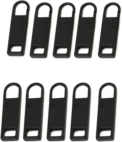 10 قطع سحاب تسحب علامة تبويب بديلة طقم إصلاح سحاب قابل للفصل وموسعات علامة تبويب مثبتة بسحاب لحقائب الأمتعة وحقائب الظهر (أسود) in Kuwait