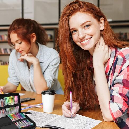 Gunsamg 241 Gel Pens for Adults Coloring Book,120 Colors Markers Colored Gel Pen Set with 120 Refills & 1 Coloring Book for Drawing, Doodling Crafting Journaling in Kuwait