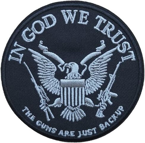 in GOD WE Trust Eagle with Guns Embroidered Iron On Patch in Saudi Arabia