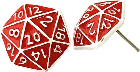 Roll for Initiative Game Dunge RPG TTRPG Polyhedral Dragons Master Stud Earrings D4-D20 Sides Die Dice Critical Tabletop Role Playing Game Stud Earrings Gifts for Girl Woman Men, Metal, alloy in Kuwait