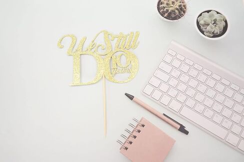 زينة كعكة بعبارة «We Still Do 10 Year» - لوازم حفلات الزفاف والذكرى السنوية العاشرة لتزيين حفلات الذكرى السنوية بلون ذهبي لامع in Kuwait