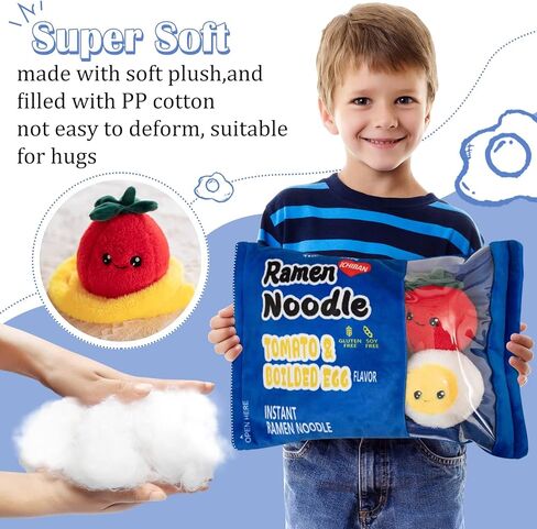 نينالايو وسادة قطيفة لطيفة على شكل كيس من السجق والفطر والرامن والنودلز من القطيفة، دمى محشوة منفوشة قابلة للازالة هدايا ابداعية للبنات والاطفال، وسادة ديكور لكرسي الكنبة in Kuwait