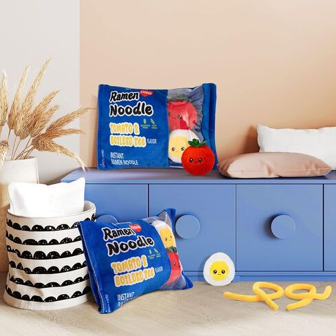 نينالايو وسادة قطيفة لطيفة على شكل كيس من السجق والفطر والرامن والنودلز من القطيفة، دمى محشوة منفوشة قابلة للازالة هدايا ابداعية للبنات والاطفال، وسادة ديكور لكرسي الكنبة in Kuwait