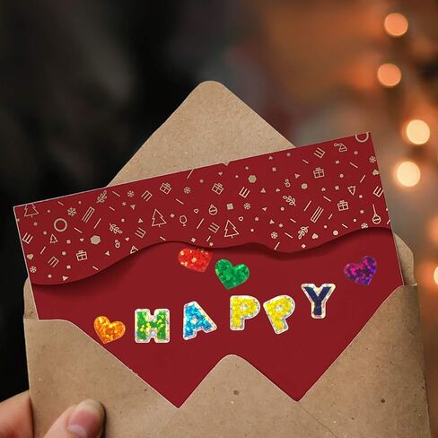 BENBO 40 Sheets Glitter Alphabet Heart Stickers, Self-Adhesive Glitter Heart Shaped Stickers Shiny Letter Stickers Colorful Valentine's Day Love Decorative Sticker for Scrapbooking in Kuwait