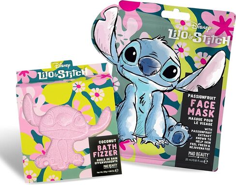 MAD BEAUTY, Disney Stitch Pamper Set, Passionfruit Face Mask, Coconut Bath Fizzer, Great Gift, Value Pack, Great for Lilo and Stich Fans in Kuwait