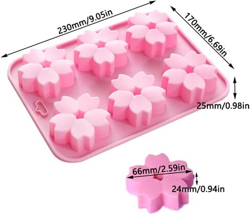 قوالب السيليكون من جولينازا، 3 قطع 6 تجاويف على شكل زهور ساكورا، صينية خبز معجنات المطبخ لحلوى البسكويت والحلويات والقنابل الدهنية والكيك والصابون وشمعة صنع مكعبات الثلج in Kuwait