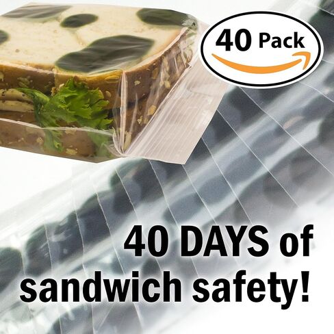 ويتي ييتي اكياس ساندويتشات مزيفة من 40 قطعة لحماية هوجي الخاص بك! كل حقيبة بسحاب مضادة للسرقة وآمنة للطعام تبدو متعفنة لدرء مغيري الثلاجة في العمل! مقالب غداء مرحة او هدية هفوة للرجال او الاطفال! in Kuwait