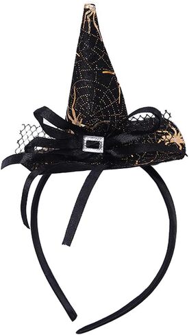 Elaine Room عقال قبعة هوب الفرقة أغطية الرأس ساحرة معالج Spiderweb لجميع القديسين عيد الميلاد حزب زي الفتيات الفتيان النساء in Kuwait