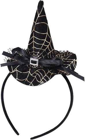 Elaine Room عقال قبعة هوب الفرقة أغطية الرأس ساحرة معالج Spiderweb لجميع القديسين عيد الميلاد حزب زي الفتيات الفتيان النساء in Kuwait