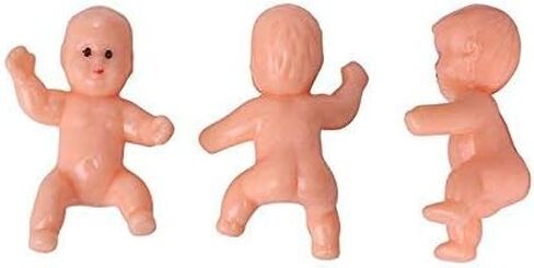 Mini Plastic Babies for Party Favor Decor Party Decorations Baby Shower Party Game Ice Cube Game (1" 60pcs, Dark) in Saudi Arabia