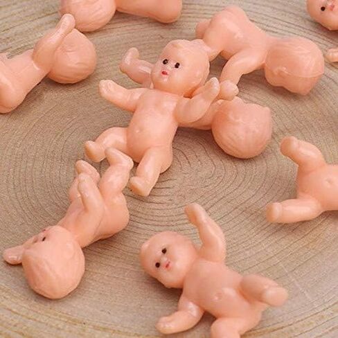 Mini Plastic Babies for Party Favor Decor Party Decorations Baby Shower Party Game Ice Cube Game (1" 60pcs, Dark) in Saudi Arabia