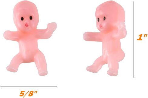 Mini Plastic Babies for Party Favor Decor Party Decorations Baby Shower Party Game Ice Cube Game (1" 60pcs, Dark) in Saudi Arabia