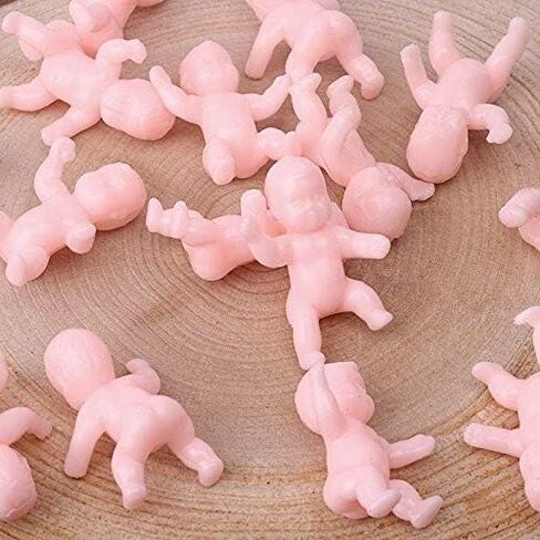 Mini Plastic Babies for Party Favor Decor Party Decorations Baby Shower Party Game Ice Cube Game (1" 60pcs, Dark) in Saudi Arabia