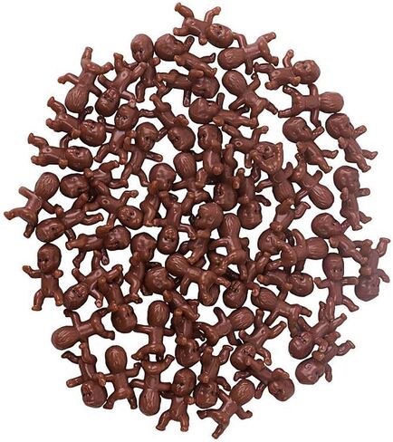 Mini Plastic Babies for Party Favor Decor Party Decorations Baby Shower Party Game Ice Cube Game (1" 60pcs, Dark) in Saudi Arabia