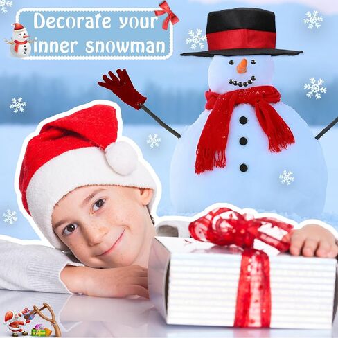 42 قطعة مجموعة صنع تزيين رجل الثلج عيد الميلاد مجموعة فستان رجل الثلج عطلة الشتاء في الهواء الطلق ألعاب أطفال زينة عيد الميلاد (نمط أنيق) in Kuwait