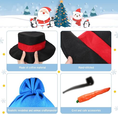 42 قطعة مجموعة صنع تزيين رجل الثلج عيد الميلاد مجموعة فستان رجل الثلج عطلة الشتاء في الهواء الطلق ألعاب أطفال زينة عيد الميلاد (نمط أنيق) in Kuwait