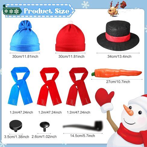 42 قطعة مجموعة صنع تزيين رجل الثلج عيد الميلاد مجموعة فستان رجل الثلج عطلة الشتاء في الهواء الطلق ألعاب أطفال زينة عيد الميلاد (نمط أنيق) in Kuwait