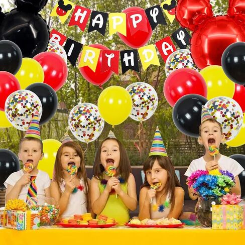 Cartoon MouseThemed Birthday Decorations - Cartoon Mouse Banner Garland Cartoon Mouse Head Balloons for Birthday Party Supplies in Kuwait