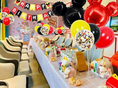 Cartoon MouseThemed Birthday Decorations - Cartoon Mouse Banner Garland Cartoon Mouse Head Balloons for Birthday Party Supplies in Kuwait