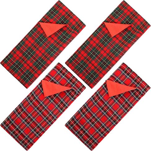 4 Pieces Christmas Elf Sleeping Bags Red Plaid Elf Doll Sleeping Bag for Elf Doll Christmas Decorations Elf Doll Accessory (Doll is Not Included) in Saudi Arabia