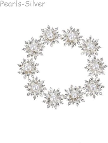 30PCS 16MM Rhinestone Snowflake Buttons Flatback Plating Pearl Hairpin Decoration DIY Craft Apparel Sewing Accessories(0.62inch,Silver) in Saudi Arabia
