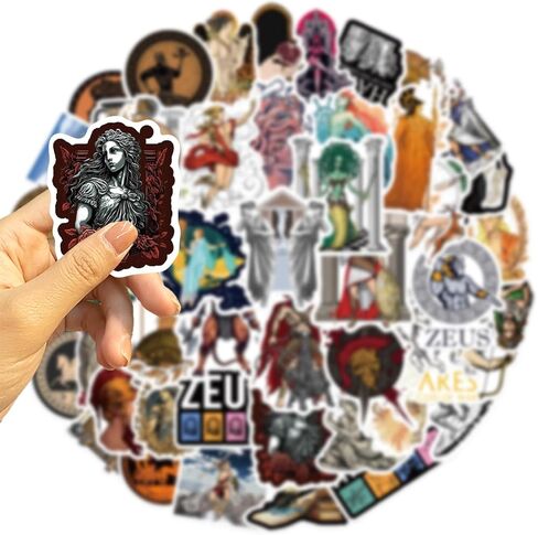 50 قطعة من ملصقات الاسطورة اليونانية من الفينيل المقاوم للماء لزجاجة المياه واللابتوب والنوت بوك والجوال ولوح التزلج والامتعة للاطفال والمراهقين والبنات والبالغين in Kuwait