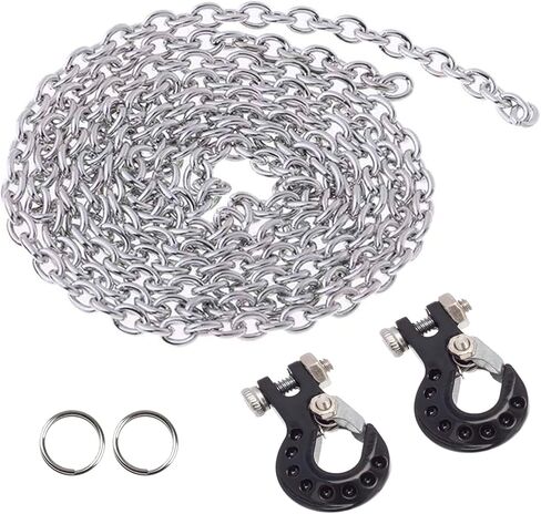 WONFAST RC الزاحف سيارة معدنية سحب سلسلة مقطورة ونش هوك مقياس الملحقات ل 1/10 1/12 1/14 RC شاحنة الصخور Traxxas TRX4 محوري SCX10 90046 Tamiya قطع تحديث المركبات (أسود أحمر) in Kuwait