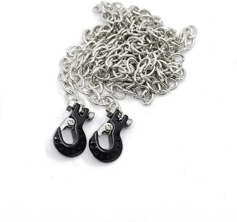 WONFAST RC الزاحف سيارة معدنية سحب سلسلة مقطورة ونش هوك مقياس الملحقات ل 1/10 1/12 1/14 RC شاحنة الصخور Traxxas TRX4 محوري SCX10 90046 Tamiya قطع تحديث المركبات (أسود أحمر) in Kuwait