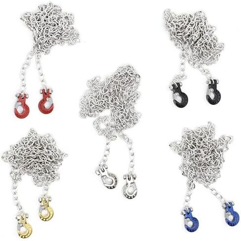 WONFAST RC الزاحف سيارة معدنية سحب سلسلة مقطورة ونش هوك مقياس الملحقات ل 1/10 1/12 1/14 RC شاحنة الصخور Traxxas TRX4 محوري SCX10 90046 Tamiya قطع تحديث المركبات (أسود أحمر) in Kuwait