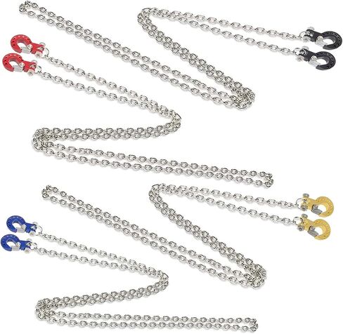 WONFAST RC الزاحف سيارة معدنية سحب سلسلة مقطورة ونش هوك مقياس الملحقات ل 1/10 1/12 1/14 RC شاحنة الصخور Traxxas TRX4 محوري SCX10 90046 Tamiya قطع تحديث المركبات (أسود أحمر) in Kuwait