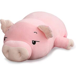 ifresen خنزير أفخم وسادة الأنف الكبير أصبع محشوة لعبة أصبع الحيوانات المحشوة رائعتين دمية خنزير لعبة الهدايا للأطفال عيد ميلاد (الحول، كريم أبيض، 15.74in) in Kuwait