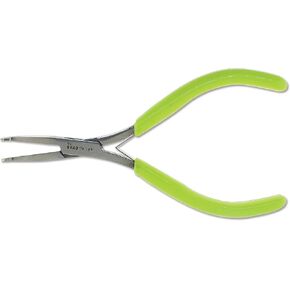 The Beadsmith Micro-Fine Bent Flat Nose Pliers, 5 inches (127mm) with Polished Steel Head, Green PVC Comfort Grip Handle with Double-Leaf Spring, Tool for Jewelry Making in Saudi Arabia