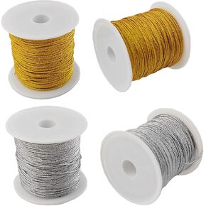 GXXMEI 4 Rolls 1 mm Metallic Cord Tinsel String Craft Making Cord, 87.5Yards in Saudi Arabia