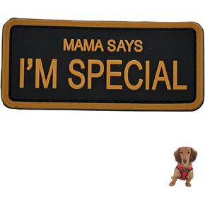 Mubal Mama Says I'm Special Embroidered Tactical Military Patch, Applique Morale Patches,Hook & Loop Backing,for Dog Vest Harnesses,Hat,Backpacks,Jackets,White