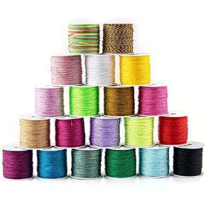 Framendino, 12 Rolls 0.8mm Colorful Nylon Beading String Braided Chinese Knotting Cord Nylon Thread String for Macrame Friendship Bracelets Jewelry Making DIY Crafts 590 Yards