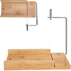 اداة تقطيع صابون من خشب الخيزران قابلة للتعديل لتقطيع الصابون والكيك والشموع والشوكولاتة والطعام والصابون in Kuwait