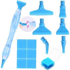 Heyseri Diamond Painting Pen Accessories Tools Set, 13 PCS Diamond Art Pens Thread Pen Tips Anti-Fall, Diamond Painting Tools with Diamond Painting Wax Ergonomic for Diamond Art DIY Craft - Green