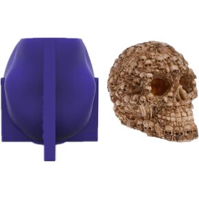 Skull Silicone Molds 3D Skull Candle Mold Soap Mold Epoxy Resin Mold Halloween Chocolate Candy Mold Cake Molds(Skull Mold-C)
