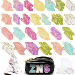 52 Pieces Large Chenille Letters 3 Inches Iron on Letter Patches A-Z Alphabet Patches Varsity Letters Sew on Letters Preppy Embroidered Letters Patches for Clothing DIY (Black)