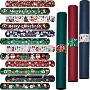 36 Pieces Christmas Wrapping Paper Holder Holiday Flip Wraps Gift Wrap Holder Slap Bands Metal Strips Flip to Securely Hold Gift Wrap Rolls Electrical Cords Poster Storage Organization 1.2 x 8.7 Inch